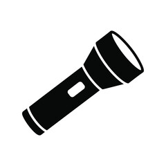 Black flashlight icon vector illustration