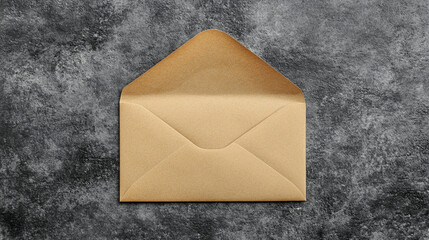 An open envelope rests on a soft neutral background, creating a clean minimalist composition symbolizing communication, message delivery, invitation, or personal correspondence.
