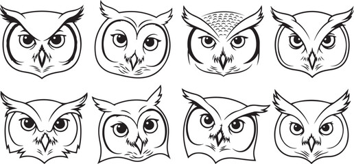 set of black and white abstract vector