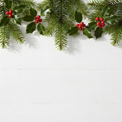 christmas background with fir branches