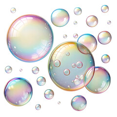 Large Glossy Soap Bubbles in Pastel Colors