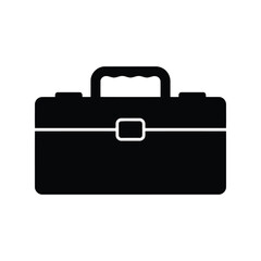 Black briefcase icon business travel luggage