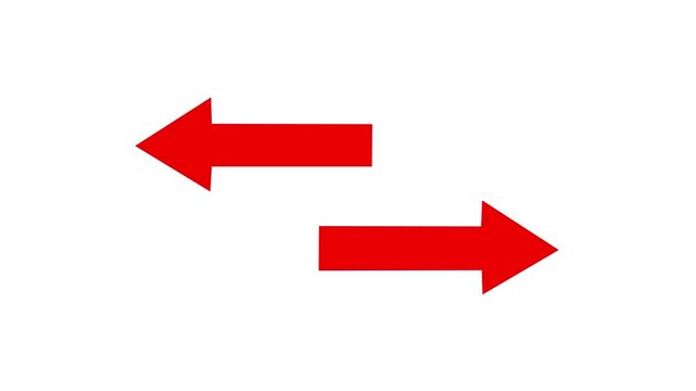 Left and right arrow pointer icon sign symbol in trendy flat style. Arrow keys pointing left-right isolated on white background. Social media scroll arrow animation buttons.