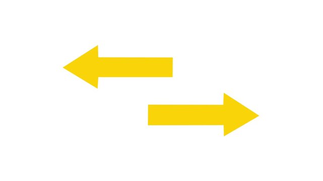 Left and right arrow pointer icon sign symbol in trendy flat style. Arrow keys pointing left-right isolated on white background. Social media scroll arrow animation buttons.