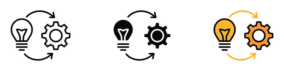 Idea Implementation icon vector. idea generation and strategic implementation symbol. vector illustration.