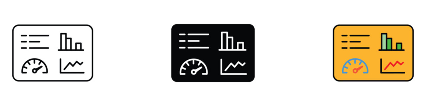 KPI's Dashboard icon vector. key performance indicators symbol. vector illustration.