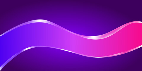 Abstract Neon Gradient Wavy Background with Silver Metallic Outline