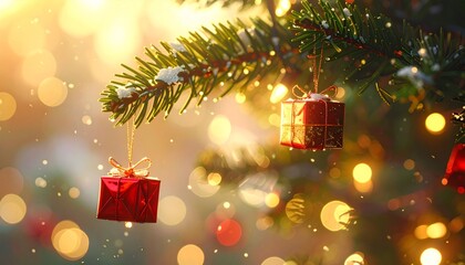 Christmas Tree with Hanging Mini Gifts