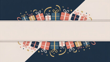 Fototapeta premium Festive Celebration Presents Background. Party Banner for Events, Birthdays & Holidays Template.