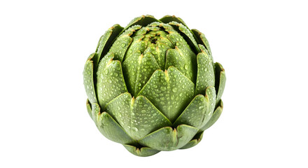 Obraz premium Fresh green artichoke isolated on transparent background