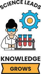 A woman in a lab coat is holding a test tube