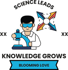 A man in a lab coat holding a microscope