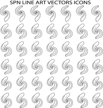 SPN Line Abstract Minimal Vector Illustration