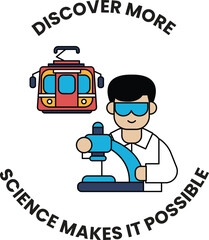 A man in a lab coat holding a microscope