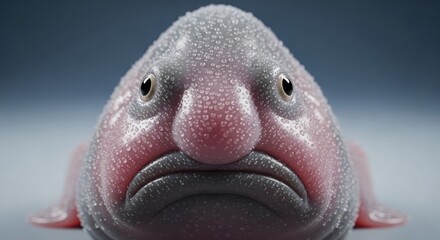 Detailed portrait of a blobfish with its unique features captured in artistic style