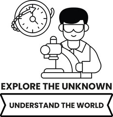 A man is looking at a clock and smiling