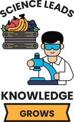 A man in a lab coat holding a microscope