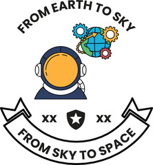 Obraz premium A logo for a company called From Earth to Sky to Space