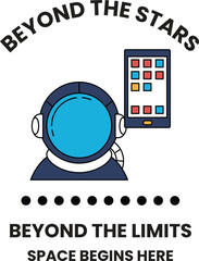 A man in a space suit is holding a cell phone