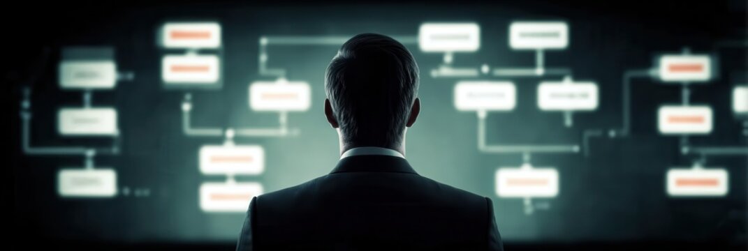 Grand strategy room displaying project planning integrated with operation timelines task grids execution modules and intelligent optimization management