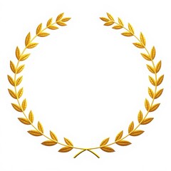 Golden Laurel Wreath Illustration for Awards and Recognition.