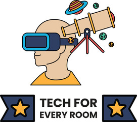 A man with a telescope on his head