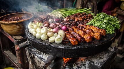 Grilled chicken breast fillet with roasted potatoes and green vegetables healthy dinner plate