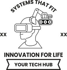 A man wearing a VR headset is shown with a machine in the background