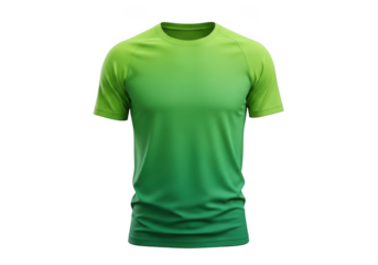 Vibrant green short sleeve athletic t shirt isolated on transparent background