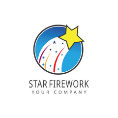 Firework star logo vector and symbol design