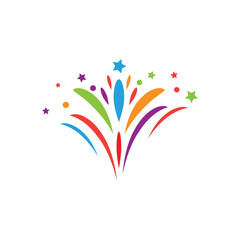 Firework star logo vector and symbol design