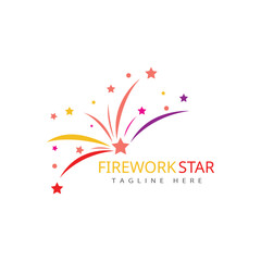 Firework star logo vector and symbol design