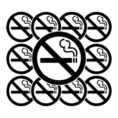 No Smoking Sign Icons – Set of Cigarette Ban Symbols