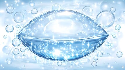 Bubbles rising water surface abstract image blue environment close-up view tranquility