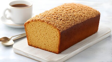 Baking fresh loaf cake home kitchen food photography cozy environment close-up view