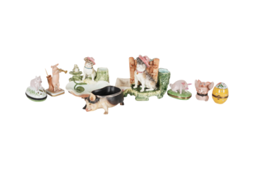 Whimsical Miniature Woodland Scene with Animal Figurines PNG