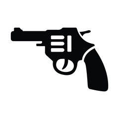 Gun icon vector, pistol, weapon