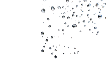 Water Droplets in Formation: An artistic macro shot of crystalline water droplets suspended in mid-air, each one catching and refracting light in a mesmerizing display of nature's beauty and purity.