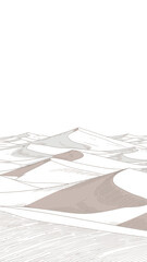 Artistic Illustration of Desert Dunes with Textured Sand and Shadows