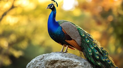 Close-up of a colorful blue and green peacock feather against a background
