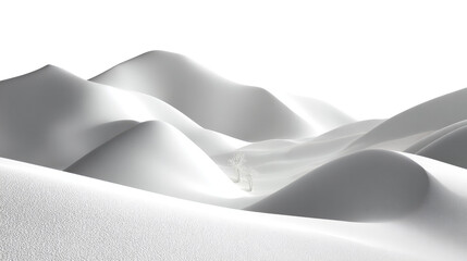 Desert Dunes: A serene, minimalist depiction of rolling desert dunes, sculpted by the wind, showcasing the raw, natural beauty of the landscape.