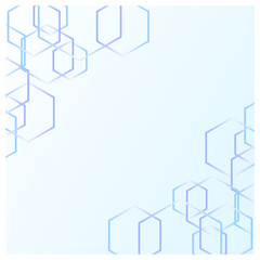 ホワイトのメタリックグラデーションと六角形ラインを組み合わせたビジネス・テクノロジー系フレーム背景