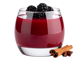 Blackberry Mulled Wine Panna Cotta – Transparent Background PNG