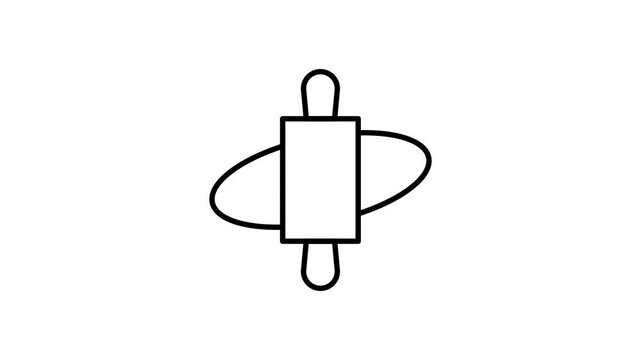 Black and white drawing of a rectangular object, showcasing its simple geometric form and clean lines.