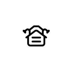 House file icon vector illustration representing document storage real estate digital archive and online data concept