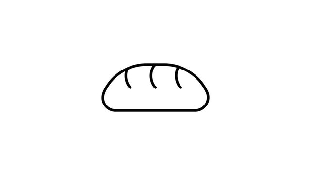 Vector icon of a loaf of bread, featuring a simple and clean design suitable for food-related graphics.