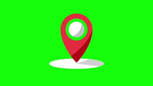 Location pin animated icon. Green screen animated icon. Animated icon green screen about Location pin.
