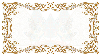 Ornate Brown Floral Border With Intricate Designs On A Subtle Patterned Background Creates Elegance
