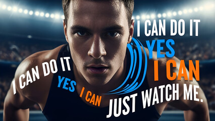inspiring phrases or quotes like "I Can Do It," "Yes I Can," and "Just Watch Me" directly in the image with clear, bold typography to engage viewers quickly.