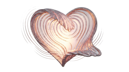 Swirling Heart Abstract, isolated on transparent background